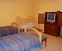 Bedroom with 2 Twins & Crib 
